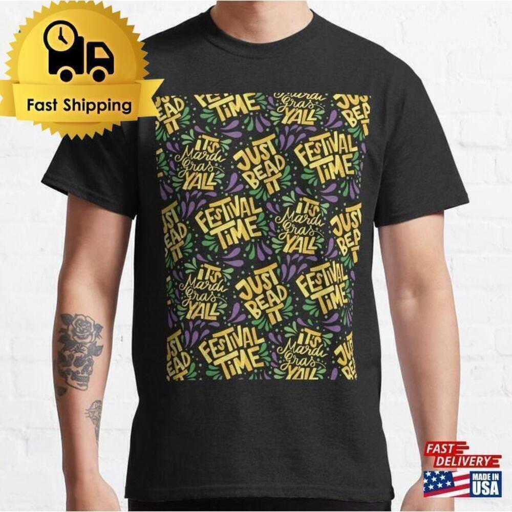 Mardi Gras New Orleans Beads Parade Dance Music Graphic T Shirt